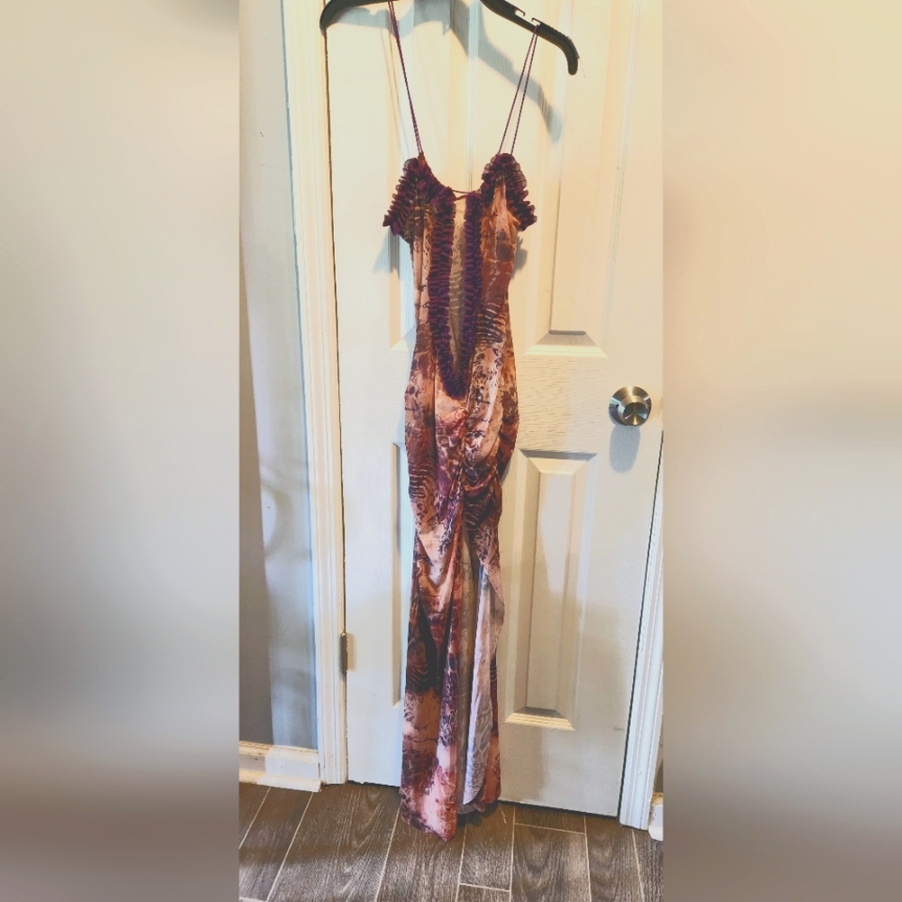 Spaghetti Strap Ruffle Dress - Picture 1 of 6